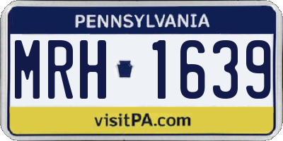 PA license plate MRH1639
