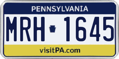PA license plate MRH1645