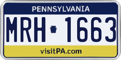 PA license plate MRH1663