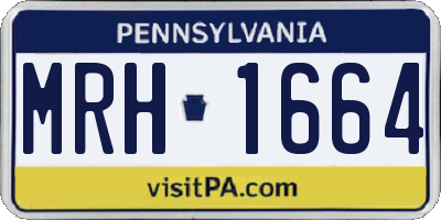 PA license plate MRH1664