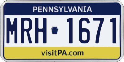 PA license plate MRH1671