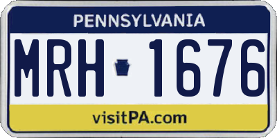 PA license plate MRH1676