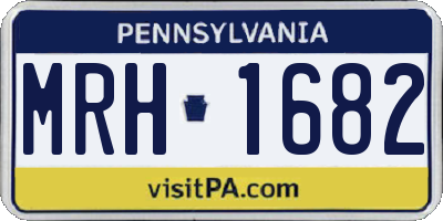 PA license plate MRH1682