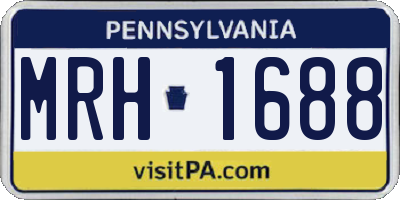 PA license plate MRH1688