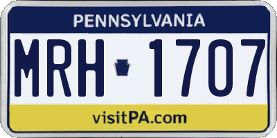 PA license plate MRH1707