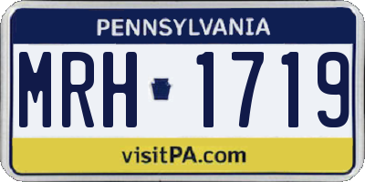 PA license plate MRH1719