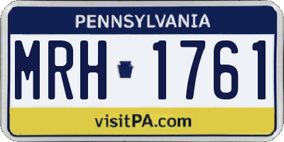 PA license plate MRH1761