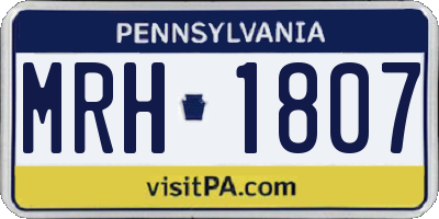 PA license plate MRH1807