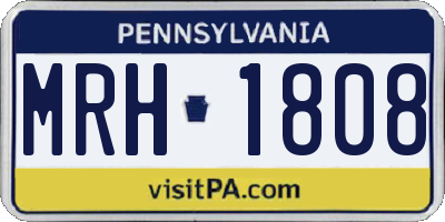 PA license plate MRH1808