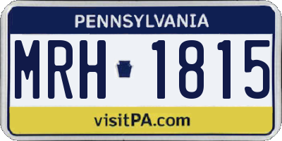 PA license plate MRH1815