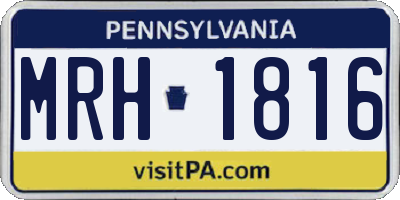 PA license plate MRH1816