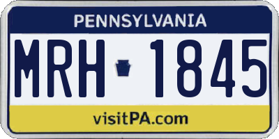 PA license plate MRH1845