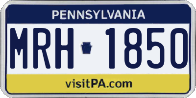 PA license plate MRH1850