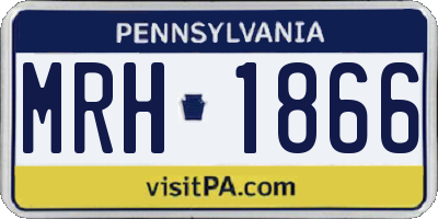 PA license plate MRH1866
