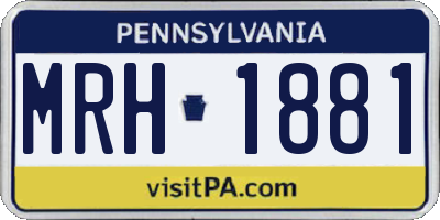 PA license plate MRH1881