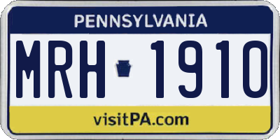 PA license plate MRH1910
