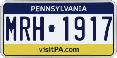 PA license plate MRH1917