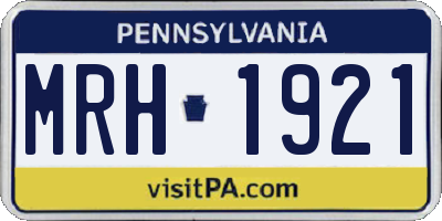 PA license plate MRH1921