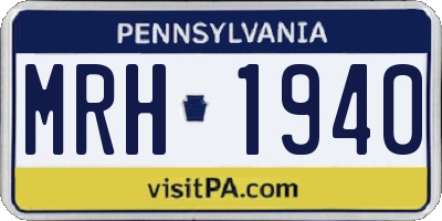 PA license plate MRH1940