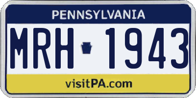 PA license plate MRH1943