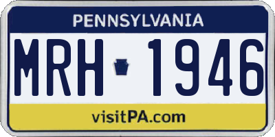 PA license plate MRH1946