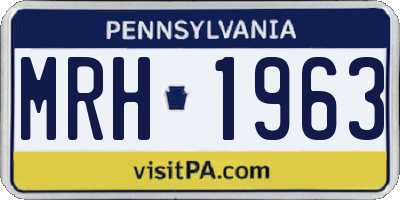 PA license plate MRH1963