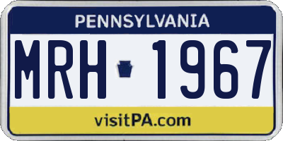 PA license plate MRH1967