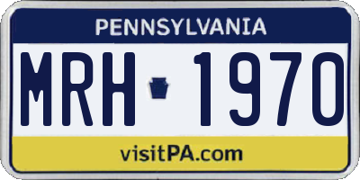 PA license plate MRH1970