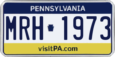 PA license plate MRH1973