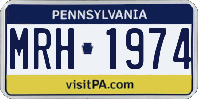PA license plate MRH1974