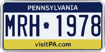 PA license plate MRH1978