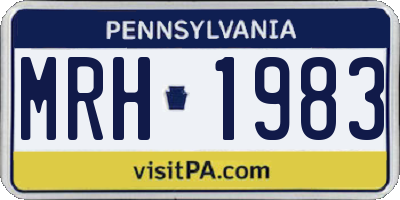 PA license plate MRH1983