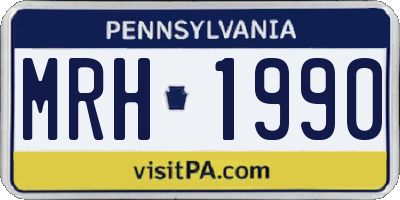 PA license plate MRH1990