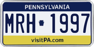 PA license plate MRH1997