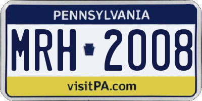 PA license plate MRH2008
