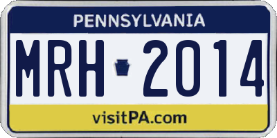 PA license plate MRH2014