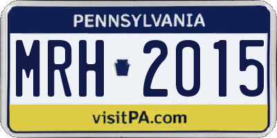 PA license plate MRH2015