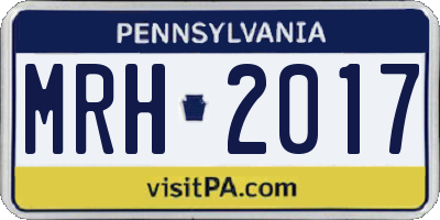 PA license plate MRH2017