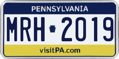 PA license plate MRH2019