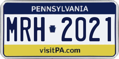 PA license plate MRH2021