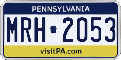 PA license plate MRH2053