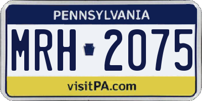 PA license plate MRH2075