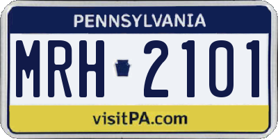 PA license plate MRH2101