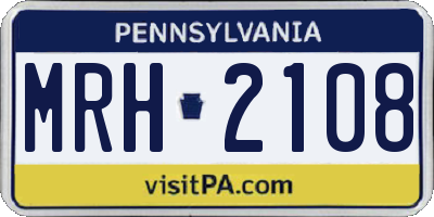 PA license plate MRH2108