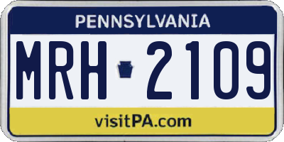 PA license plate MRH2109