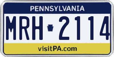 PA license plate MRH2114