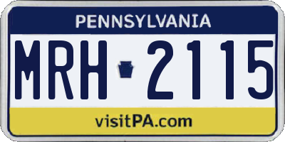 PA license plate MRH2115