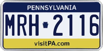 PA license plate MRH2116