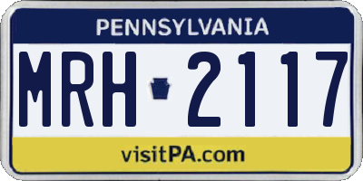 PA license plate MRH2117