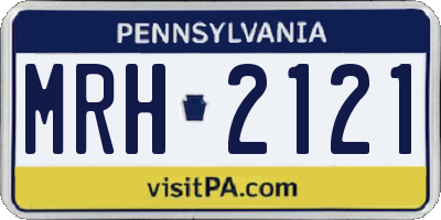 PA license plate MRH2121